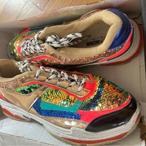 Fashion Nova Multicolor Sequin Sneakers